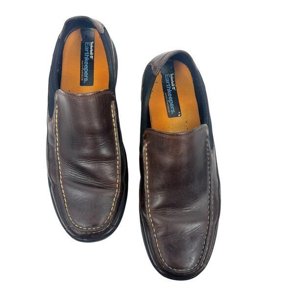 Timberland Earthkeepers Leather Loafers Brown Slip On Size 10 - Picture 3 of 6